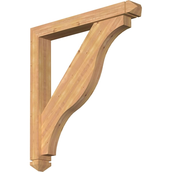 Ekena Millwork Funston Arts and Crafts Smooth Bracket w/ Offset Brace, Western Red Cedar, 5 1/2"W x 40"D x 44"H BKT0604X40X44FST03SWR - main